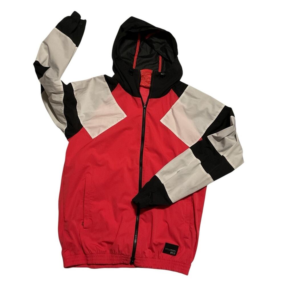 Rare Adidas Equipment Jacket Windbreaker Red White Black Cal Surf Medium